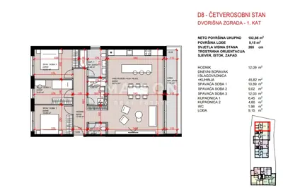 Zagreb, Kvatrić - Stan u visokokvalitetnoj novogradnji 112,01 m² - 2