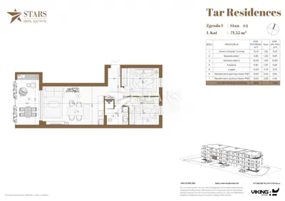 Wohnung 56,80 m², Tar-Vabriga - 2 Parkplätze - 9