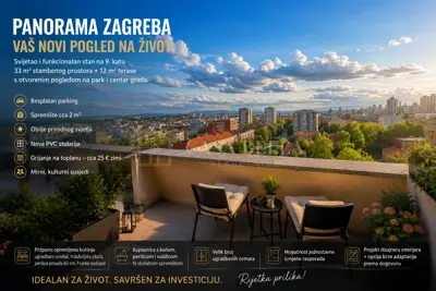 Stan 33 m², Črnomerec - terasa i pogled na park