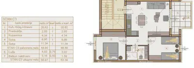 Apartment 55,97 m², Pula Monte Magno, 2 bedrooms and loggia - 7