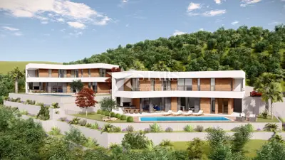 Opatija, Mošćenička Draga building plot 957 m² with project for a villa
