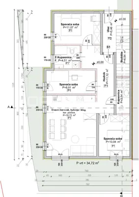 Stan 77 m², Podstrana - trosoban s privatnim vrtom - 13