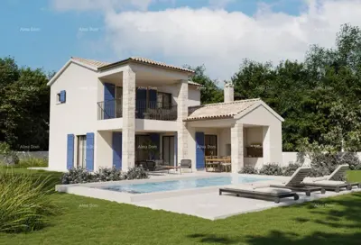 Kuća 130 m², Pićan - panoramski pogled na dolinu Podpićna