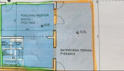 Poslovni prostor 41 m², Plokite, uhodani kafić s terasom