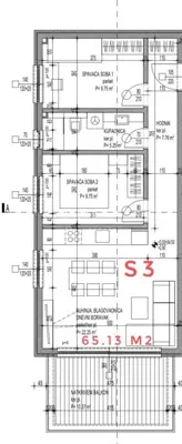 Čiovo, novogradnja s pogledom na more, stan GZ/S3 NKP 62 m² - 7