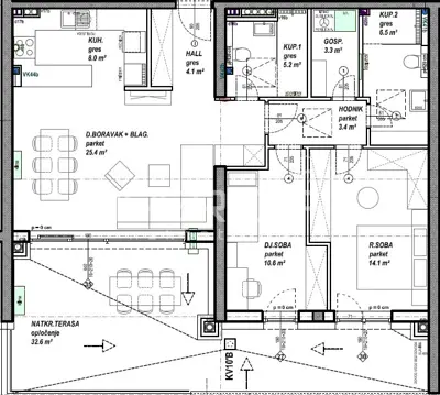 Apartment for sale in Globetka, 80,6 m² - 6