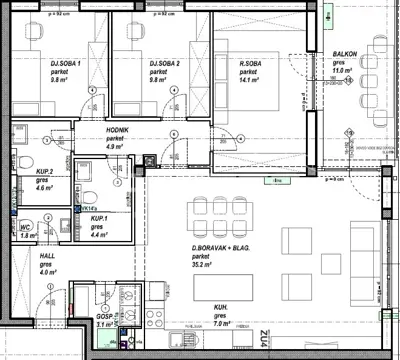 Stan 99 m², Čakovec Globetka, balkon 11 m² - 6