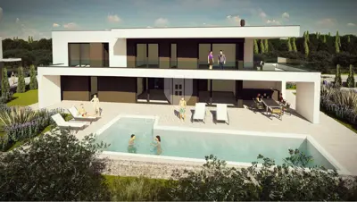 Kanfanar, surrounding area, plot with a project for a beautiful house - 2