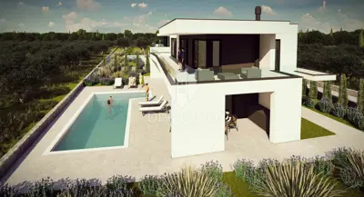 Kanfanar, surrounding area, plot with a project for a beautiful house - 7