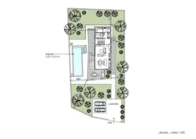 Kanfanar, surrounding area, plot with a project for a beautiful house - 11