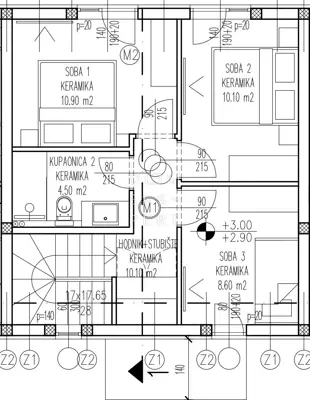 Mandre, Dvoetažni stan s bazenom, 104 m² - 22