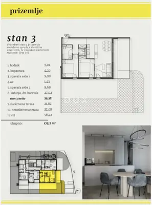 Wohnung 96 m², Okrug Gornji - 2 Schlafzimmer, Terrassen und Garten - 10