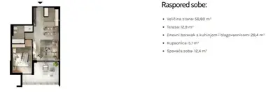Stan 58,80 m², Umag, 1. kat i terasa s pogledom na more - 9