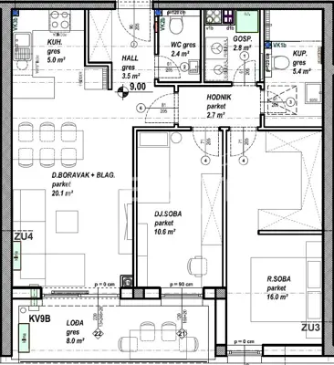 Apartment 69 m², Čakovec Globetka, low-energy building - 6