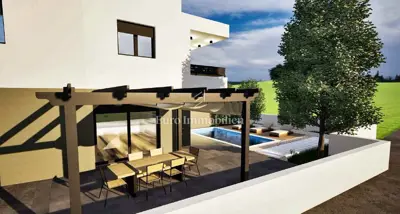 Dvoetažni stan u kući s bazenom, Vodice