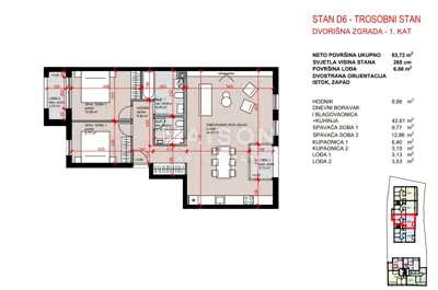 Zagreb, Kvatrić - Stan u visokokvalitetnoj novogradnji 90,38 m²