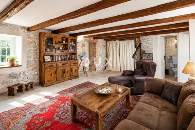 Steinhaus 180 m², Veli Iž - Pool und Terrasse mit Meerblick