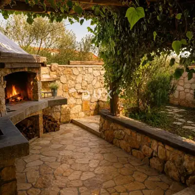 Stone house 180 m², Veli Iž - pool and terrace with sea view - 11