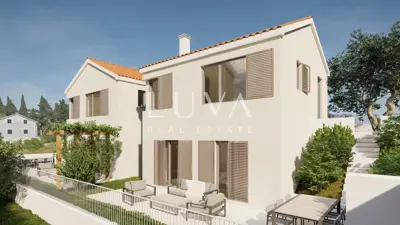 Građevinsko zemljište 412 m², Škrip na Braču - dozvola i pogled na more