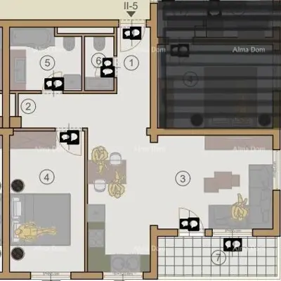 Wohnung 58 m², Pula Centar, Neubau in der Nähe des Zentrums - 12