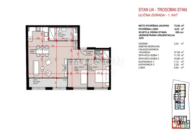 Zagreb, Kvatrić - Stan u visokokvalitetnoj novogradnji 79,89 m²