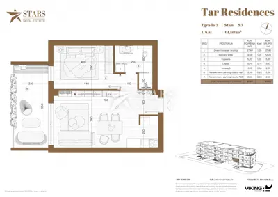 Wohnung zum Kauf in Tar, 61,7 m² - 11