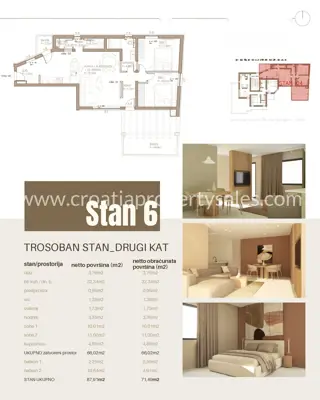 Stan, Trogir, 59 m², 2-soban, 307 450 € - 5
