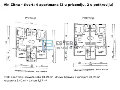 Kuća 184 m², Vir - 4 apartmana uz plažu - 21