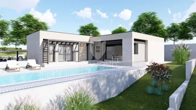 Labin, excellent plot with building permit - 2
