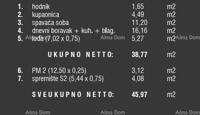 Stan u Štinjanu, 1. kat, lođa i parkirno mjesto - 16