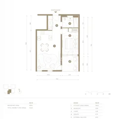 Stan 55 m², Novi Vinodolski - 2 sobe, balkon - 11