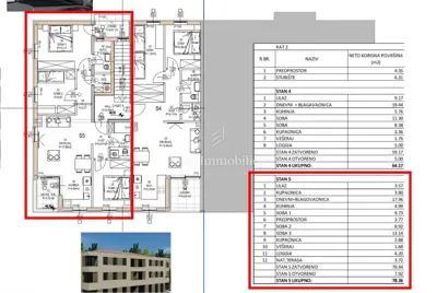 Stan 78 m², Barban - 3 spavaće sobe i lođa - 5