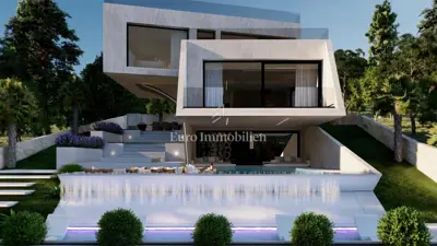 Vila 315 m², Starigrad - bazen i pogled na more