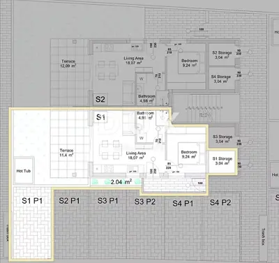 Apartment 46.73 m², Vir - garden and sea view - 6