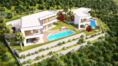 Opatija, Mošćenička Draga building plot 966 m² with project for a villa