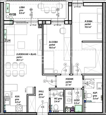 Apartment for sale in Globetka, 68,5 m² - 6
