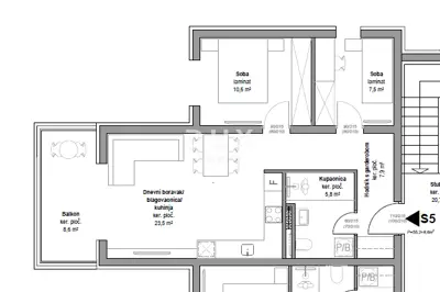 Stan 62 m², Vodice - trosoban, balkon i parkirno mjesto - 5