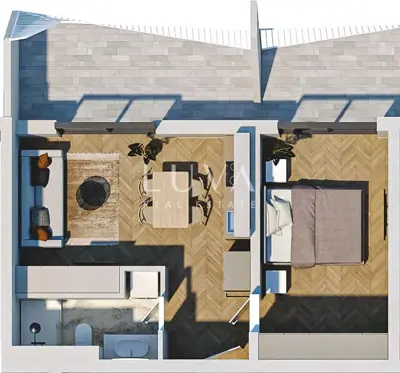 Wohnung 52,8 m², Stobreč - 2 Zimmer, überdachter Balkon