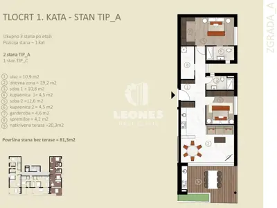 Stan 81 m², Novigrad - pogled na more i terasa - 9
