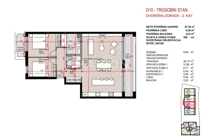 Apartment 87 m², Maksimir - 2 bedrooms and 2 bathrooms - 2