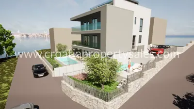 Stan 92 m², Trogir - pogled na more i vrt - 7