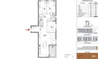 Apartment 96.2 m², Dugave - 4 rooms, loggia - 4