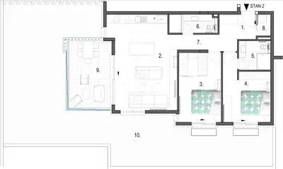 Apartment 96.8 m², Primošten - ground floor, garden and balcony - 6