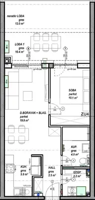 Apartment for sale in Globetka, 46,5 m² - 6