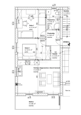 Apartment for sale in Marčelji, 67,4 m² - 2
