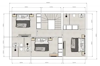 Dvojna kuća 130 m², okolica Malinske, bazen i okućnica - 11