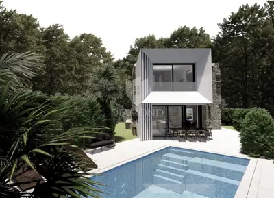 Building plot 1,149 m², Labin area - project for 2 houses