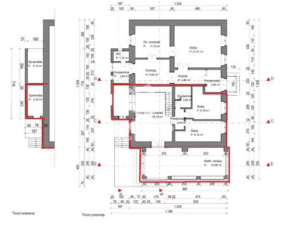 Kamena kuća 142 m², Lovrečica, prvi red do mora - 22