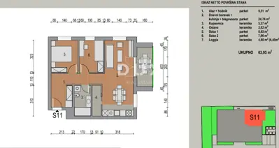 Wohnung 64 m², Dugo Selo - Zapad, 3 Zimmer in Neubau - 7