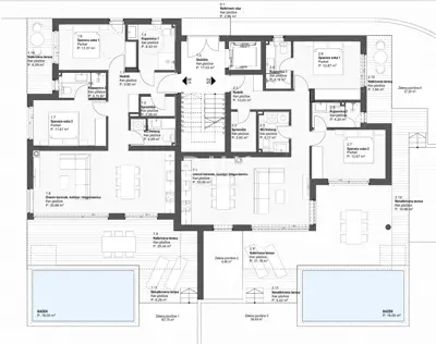 Apartment 122.2 m², Tribunj - terrace 55 m² and pool - 10
